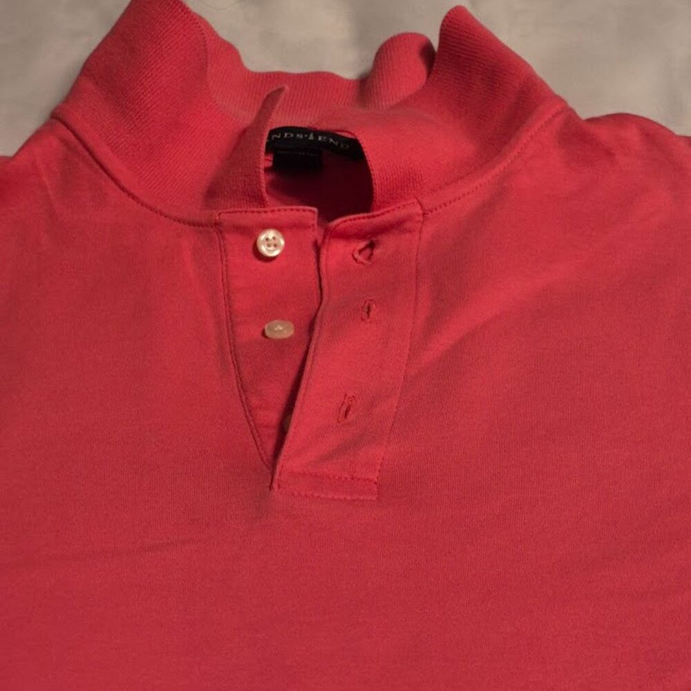 LANDS' END SIZE MEDIUM MEN'S CORAL SPORTY POLO SHIRT
